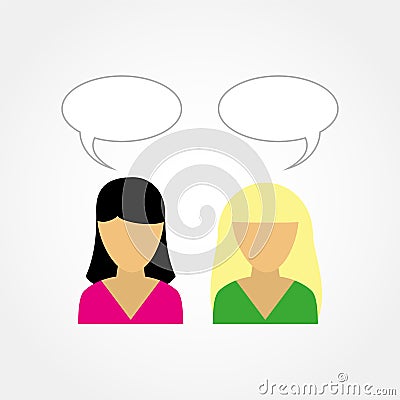 Two girls talking to each other Vector Illustration