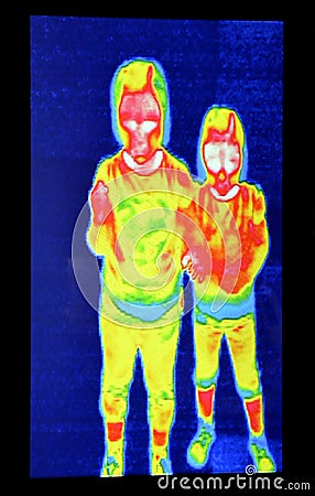 Two girls thermography Stock Photo