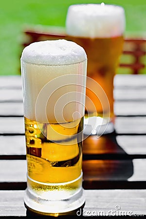 Two glass beers Stock Photo