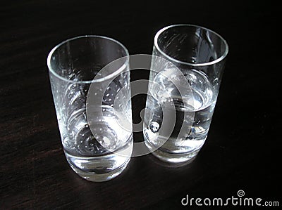 Two glass with plum brandy Stock Photo