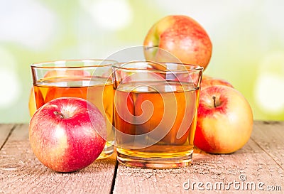 Two glasses of apple juice Stock Photo