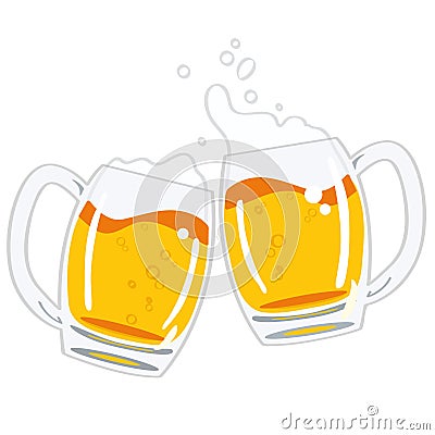 Two glasses of beer vector Vector Illustration