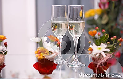 Two glasses with champagne Stock Photo