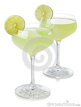Two glasses of classic lime daiquiri cocktail Stock Photo