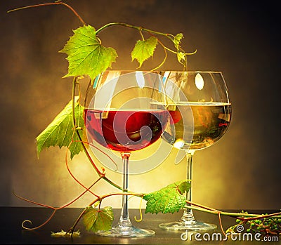Two glasses of wine Stock Photo