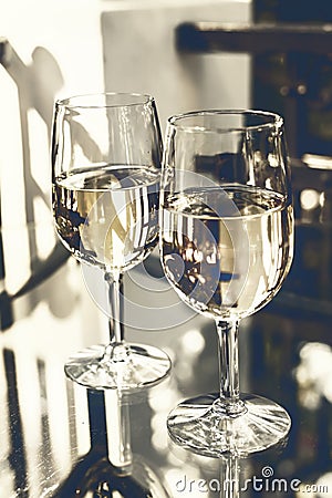 Two glasses of wine Stock Photo