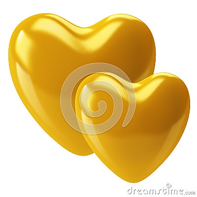 Two gold hearts Stock Photo