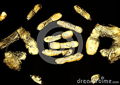 Two golden palms Stock Photo
