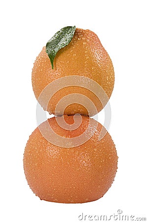 Two grapefruit on a white background Stock Photo