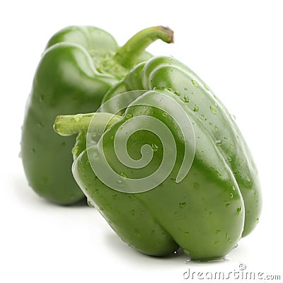 Two green bell pepper Stock Photo