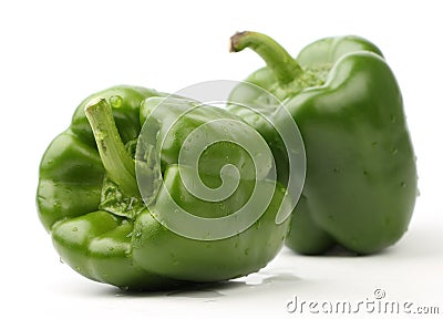 Two green bell pepper Stock Photo