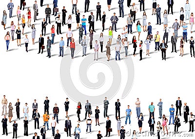 Two groups of business people Stock Photo