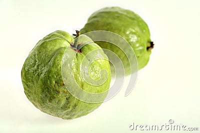 Two guava fruits Stock Photo