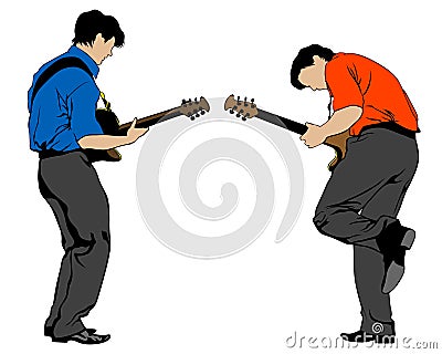 Two guitarists Vector Illustration