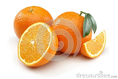 Two Half Orange and Orange Stock Photo