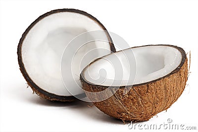 Two halfs of coconut Stock Photo