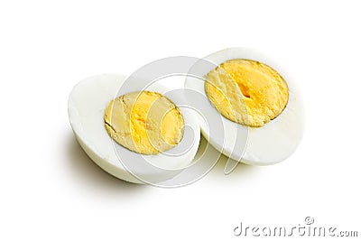 Two halves of a boiled egg Stock Photo