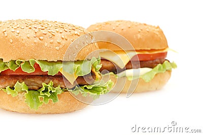 Two hamburgers Stock Photo