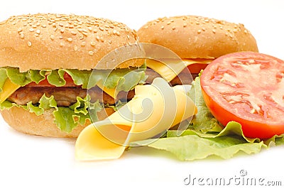 Two hamburgers Stock Photo