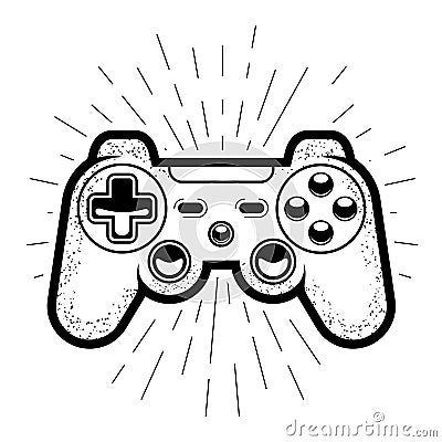 Two-hand game controller, console joystick or gamepad icon Vector Illustration