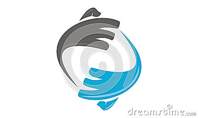 Two Hand Rotate Vector Illustration