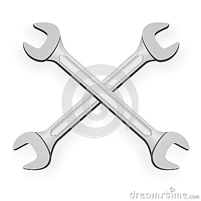 Two hand wrench tools spanners Vector Illustration