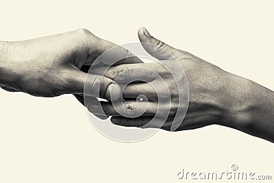 Two hands -care Stock Photo