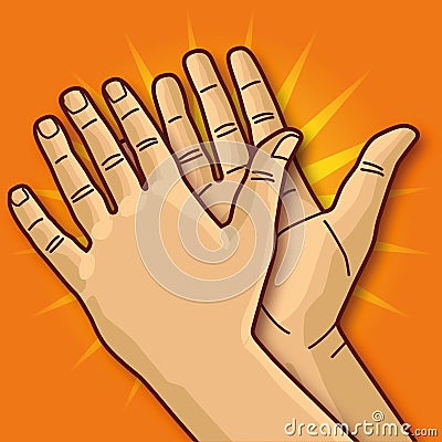 Two hands clapping and applause Vector Illustration