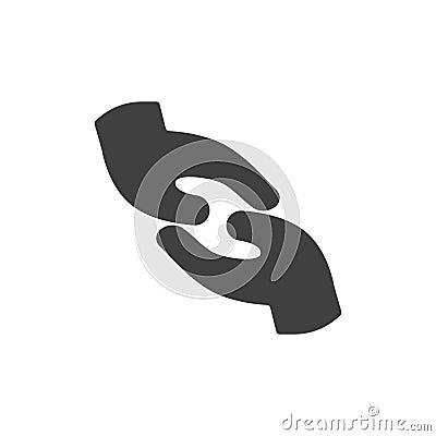 Two hands clasped together vector icon Cartoon Illustration