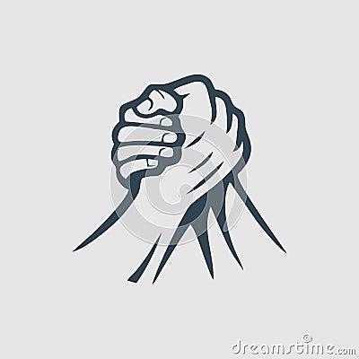 The two hands clenched illustration logo Vector Illustration