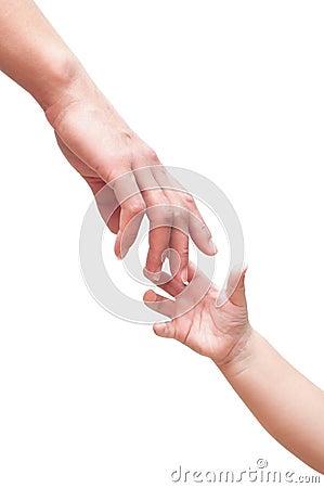 Two hands are drawn towards each other Stock Photo