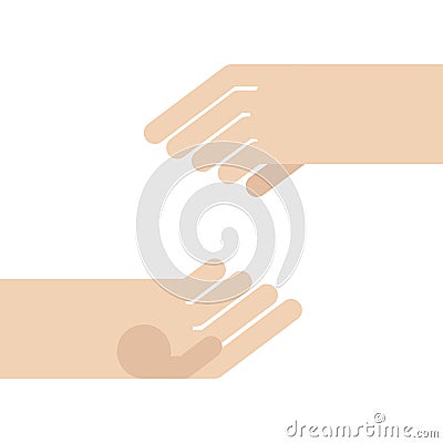 Two hands empty holding isolated. Vector illustration Vector Illustration