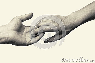 Two hands -parting Stock Photo