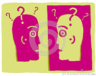 Two heads Vector Illustration