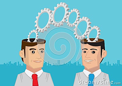 Two Heads are Better than One Metaphor Vector Illustration Vector Illustration