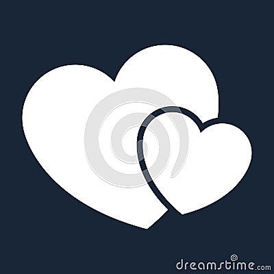 two heart icon isolated vector icon heart Stock Photo