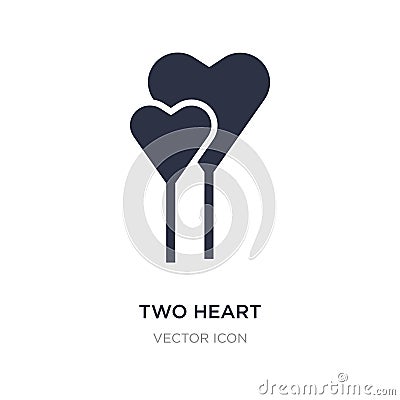 two heart shaped balloons icon on white background. Simple element illustration from Party concept Vector Illustration