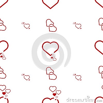 Two heart sign, seamless pettern on a transparent background.valentine day, set of love icon logo Stock Photo