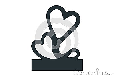 Two hearts beat as one stock illustration Vector Illustration