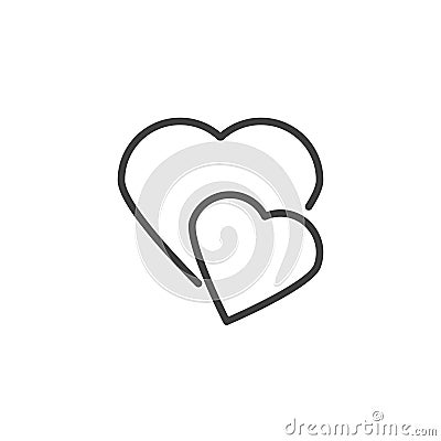 Two hearts line icon Vector Illustration