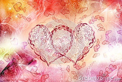 Two hearts together Stock Photo
