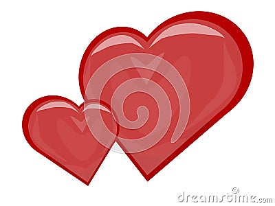 Two hearts, the vector image Stock Photo