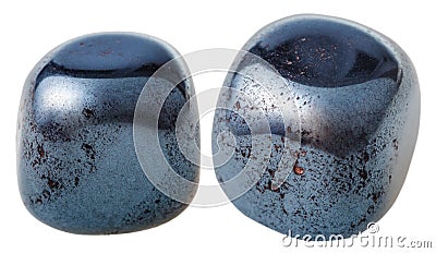 Two Hematite (haematite) gemstones Stock Photo