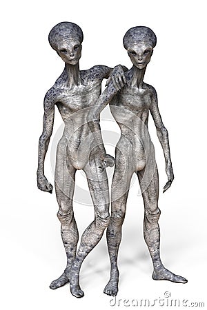 Humanoid alien, 3D illustration Cartoon Illustration