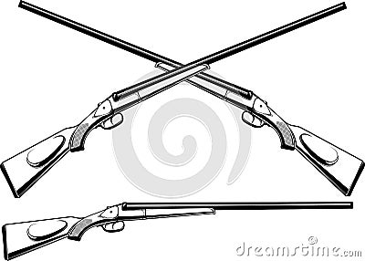 Two hunter rifle Vector Illustration