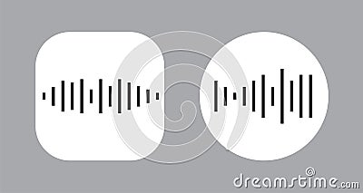 Two Icons Design with Waves of the equalizer. EQ Vector Illustration. Voice Memo Recorder Icon Stock Photo