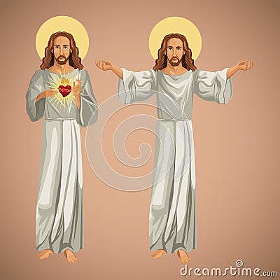 two image jesus christ christianity Cartoon Illustration