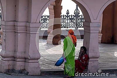Two Indian women having a conversation Editorial Stock Photo