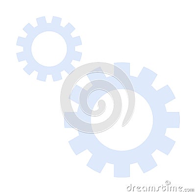 Two Interlocking Gears Representing Mechanisms, Efficiency, and Coordination in Technical Processes Vector Illustration