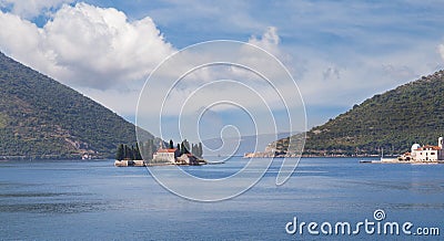 Two island, Kotor bay Stock Photo